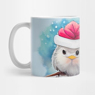 Christmas Bird is Sitting on the Snowy Branch Mug